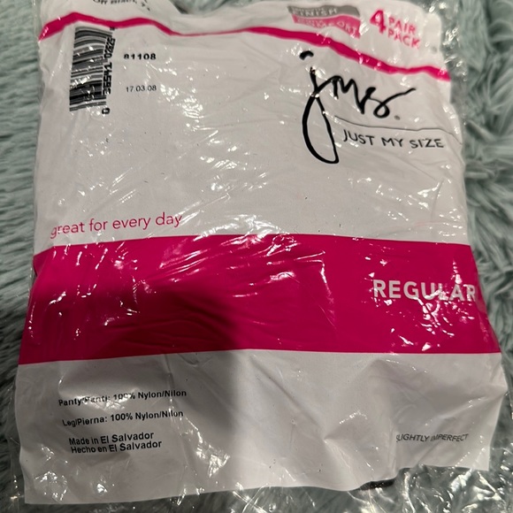 Just My Size (4 Pk) Off Black Panty Hose - Size 4X. Slightly Impetfect. - Picture 1 of 3